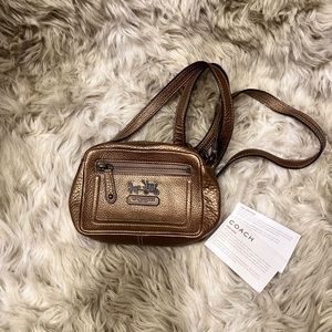 Coach Vintage Bronze Cervo Leather Small Camera Crossbody Bag